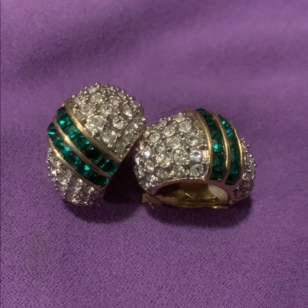 vintage Butler Crystal Clip-On Earrings